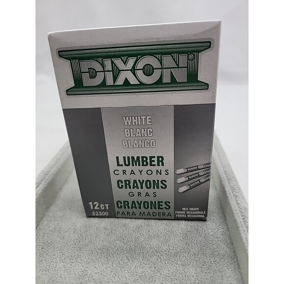 DIXON LUMBER CRAYONS 12 PACK WHITE #52300 HEX SHAPE FAST SHIPPING!!! 8547648 - Picture 2 of 7